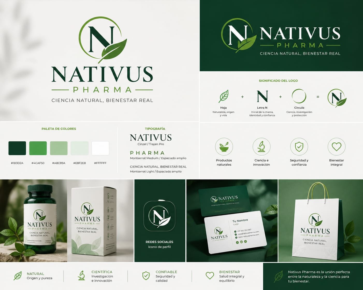 Identidad de marca Nativus Pharma
